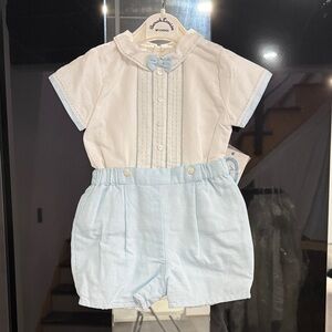 Classic White and Blue Kids Outfit